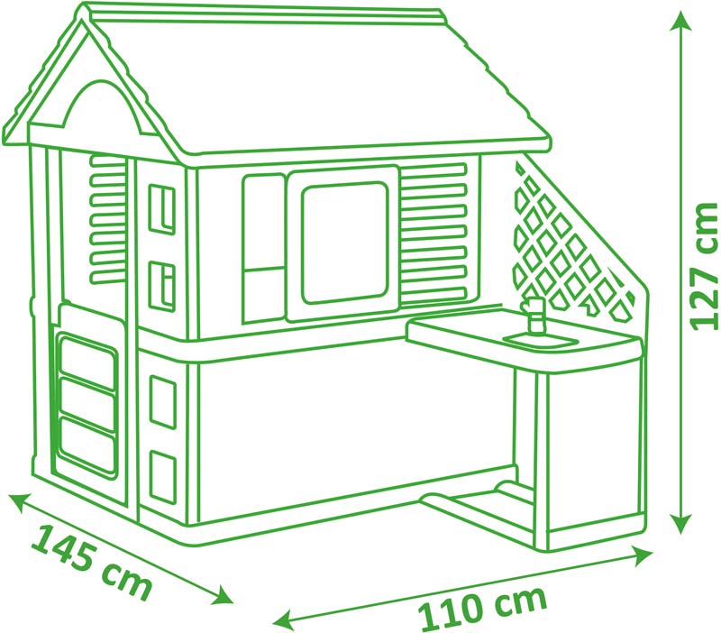 Размеры домика для детей с кухней Smoby 810713