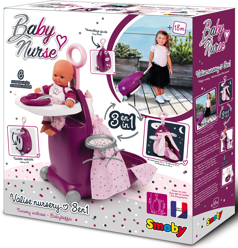 Набор для кормления и купания куклы Smoby Baby Nurse в чемодане 220346 в оригинальной заводской упаковке