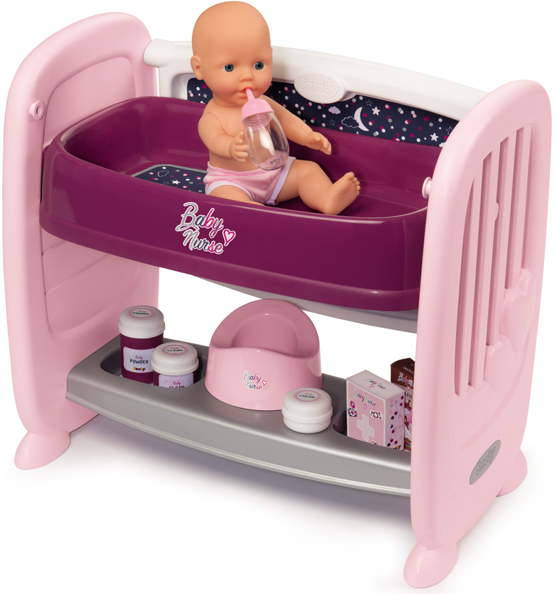 Игровой набор Кроватка 2 в 1 для пупсов Smoby Baby Nurse 220353