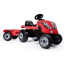 Трактор педальный Smoby XL с прицепом красный 710108